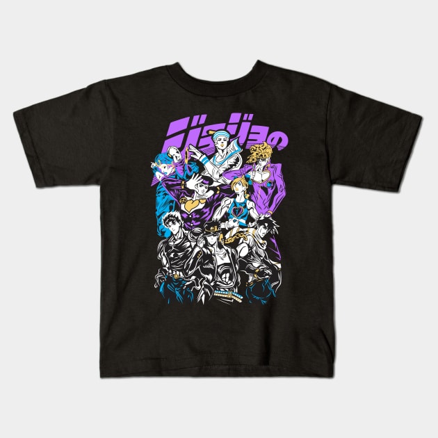 JJBA Anime Fanart Kids T-Shirt by Planet of Tees